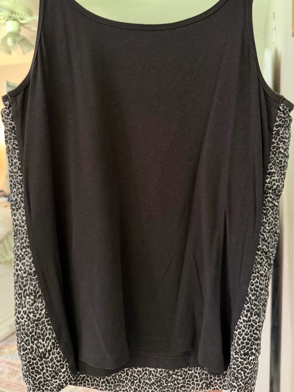 New York & Company Black and White Leopard Print Tank - Picture 3 of 3